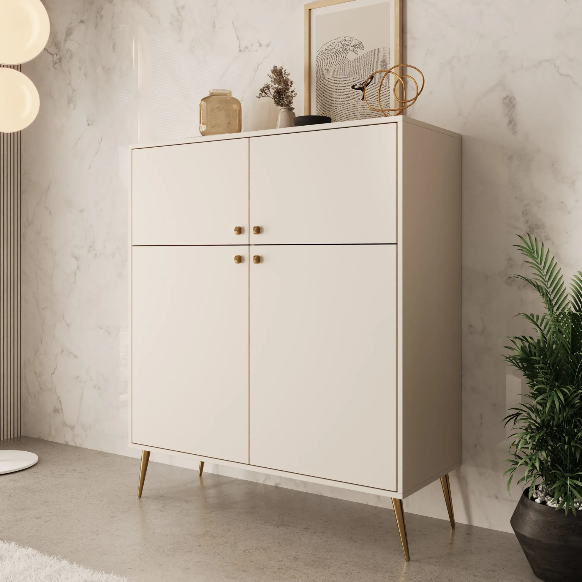 Reunion - Dressoir - Beige - 105x41x122 cm