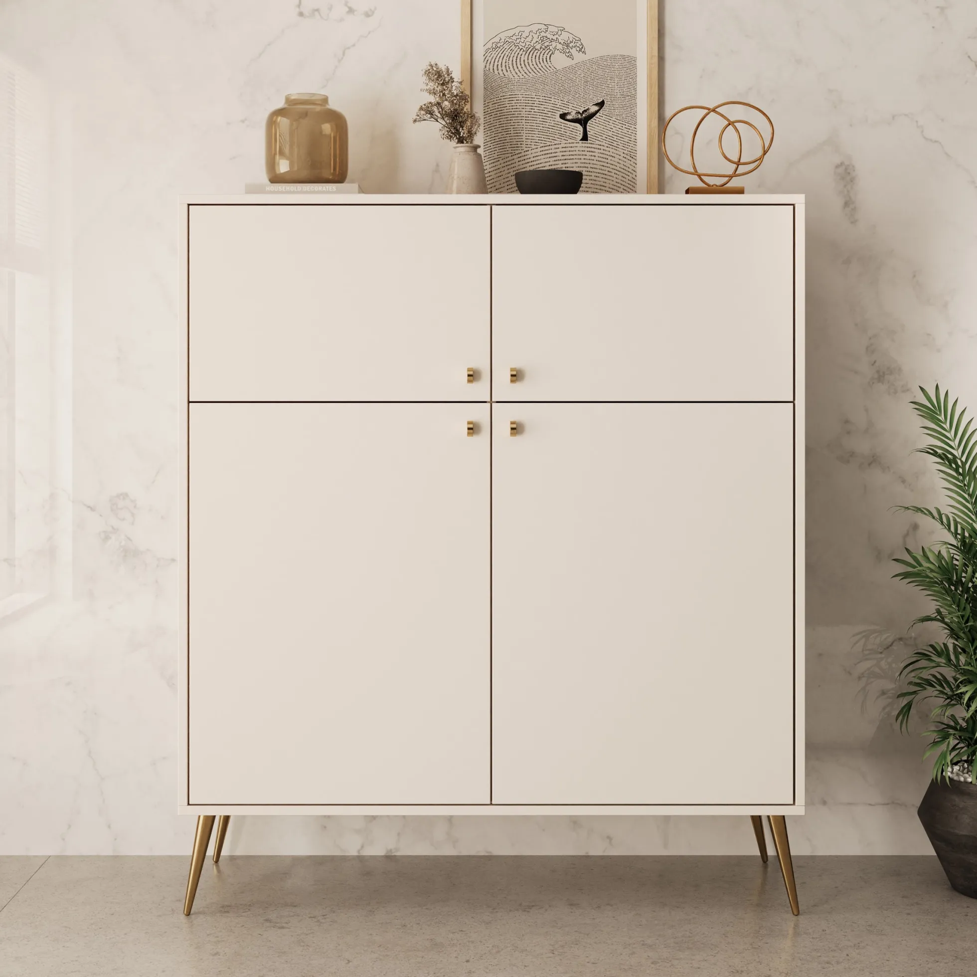 Reunion - Dressoir - Beige - 105x41x122 cm