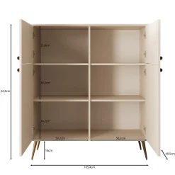 Reunion - Dressoir - Beige - 105x41x122 cm