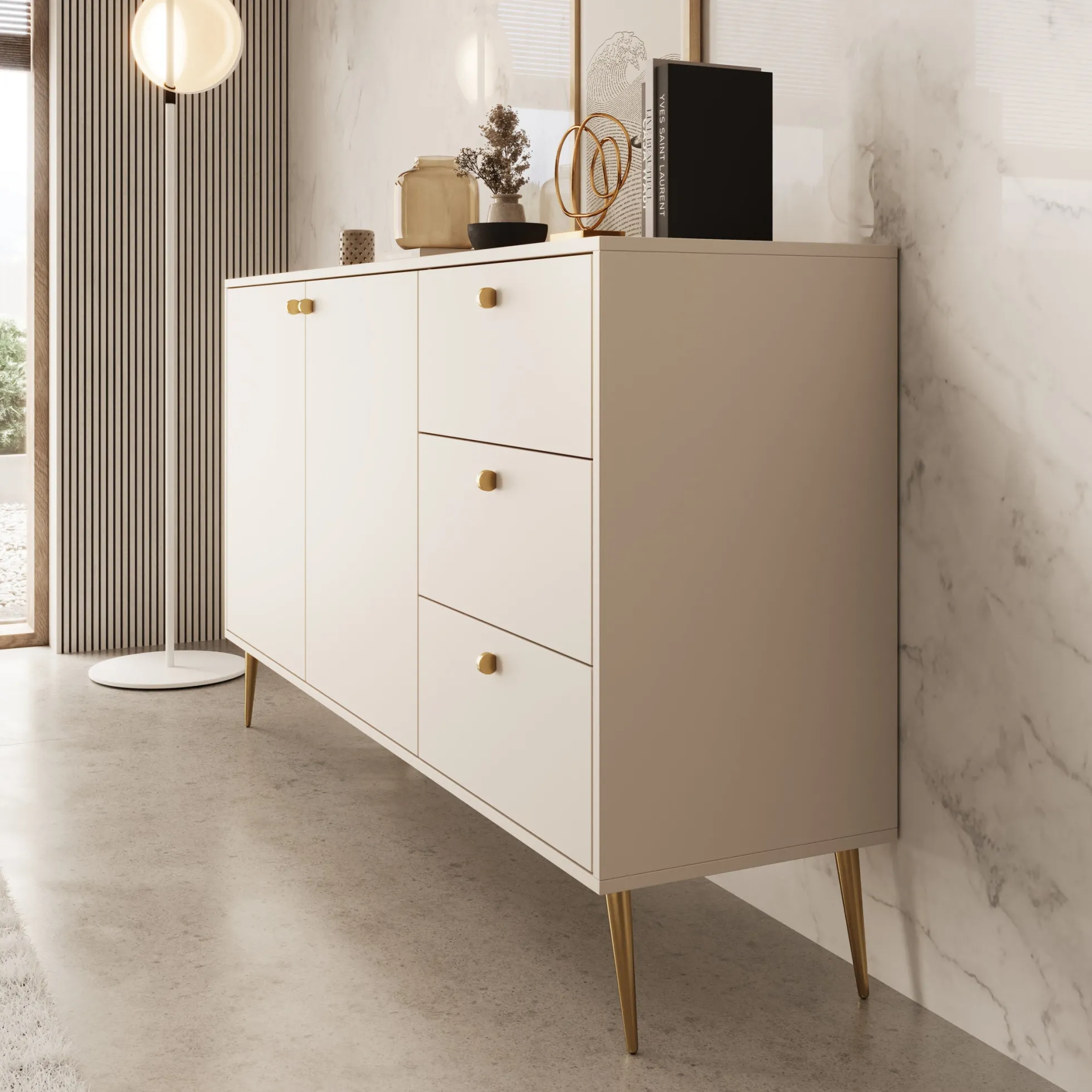 Reunion - Dressoir - Beige - 156x41x89 cm