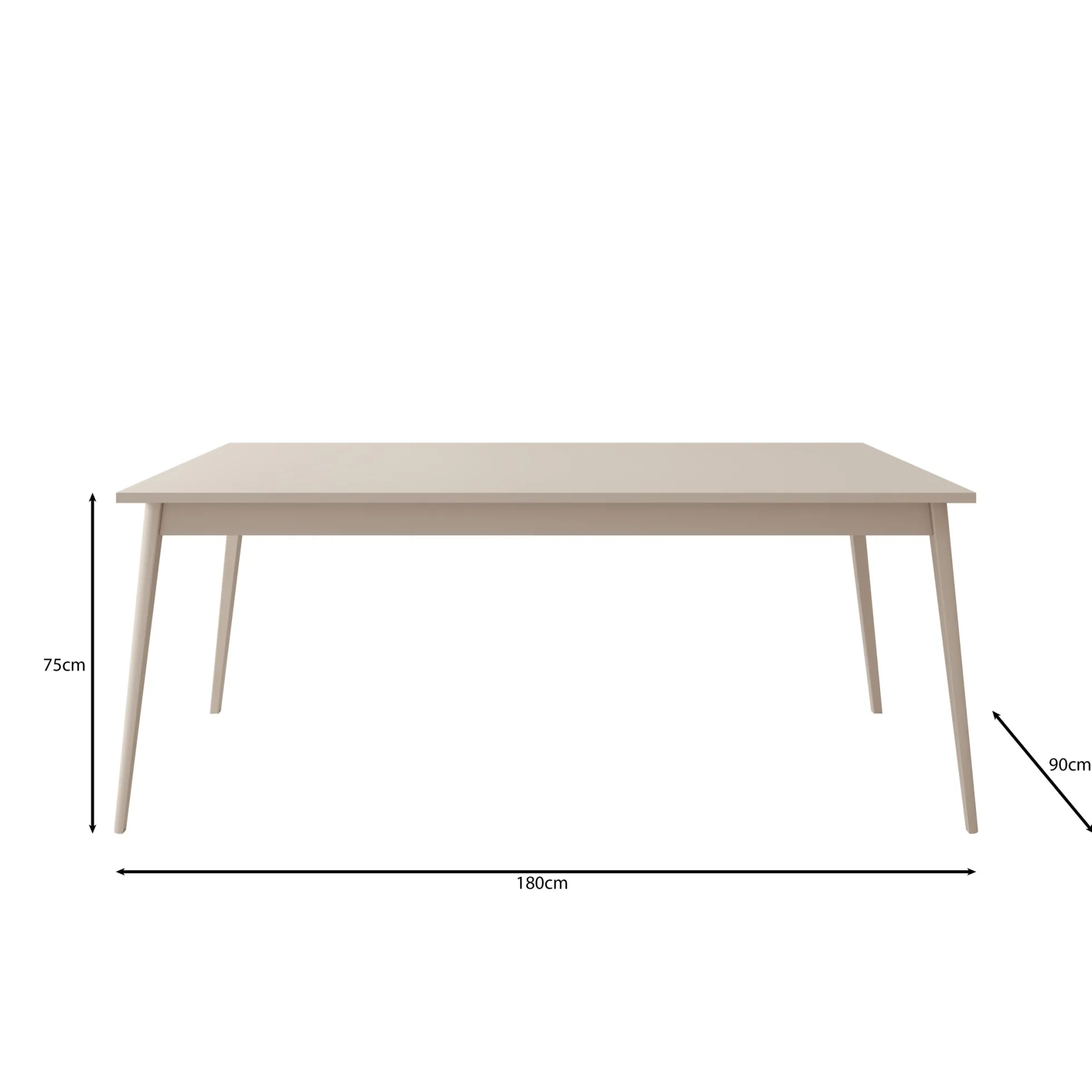 Reunion - Eetkamertafel - Beige - 180x75x90 cm