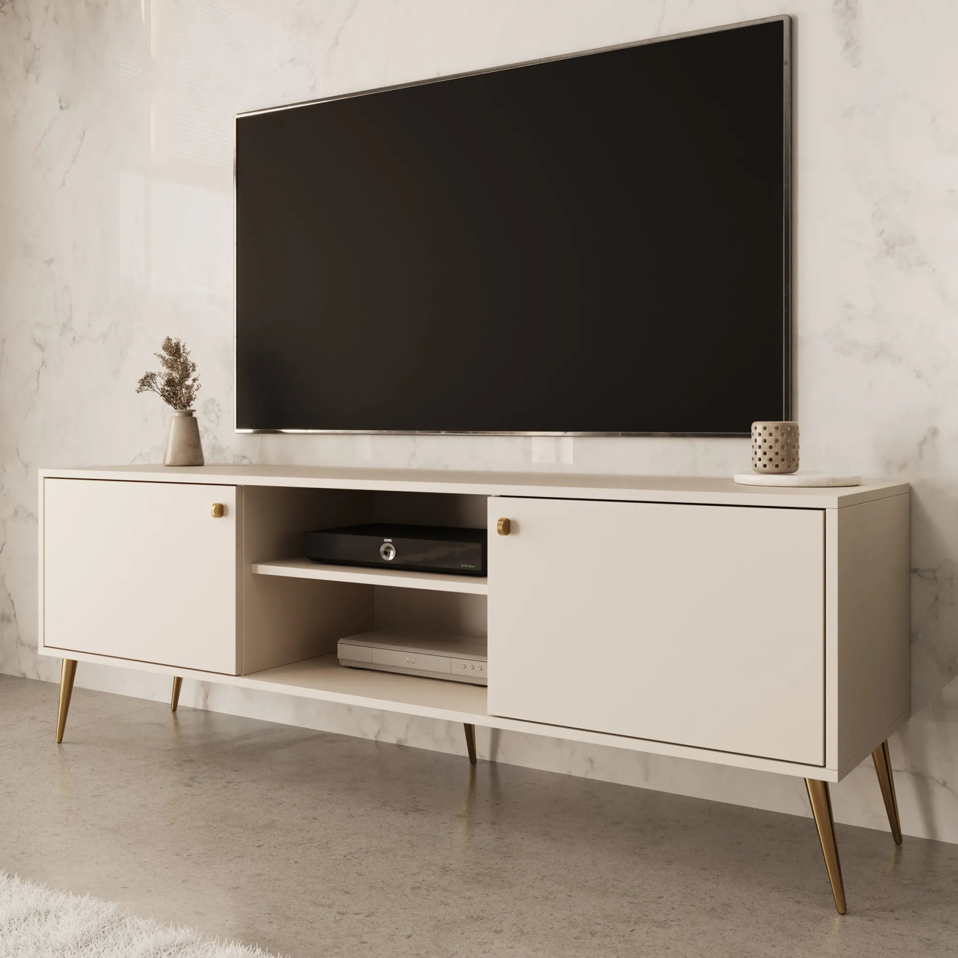 Reunion - TV-Meubel - Beige - 156x41x55 cm