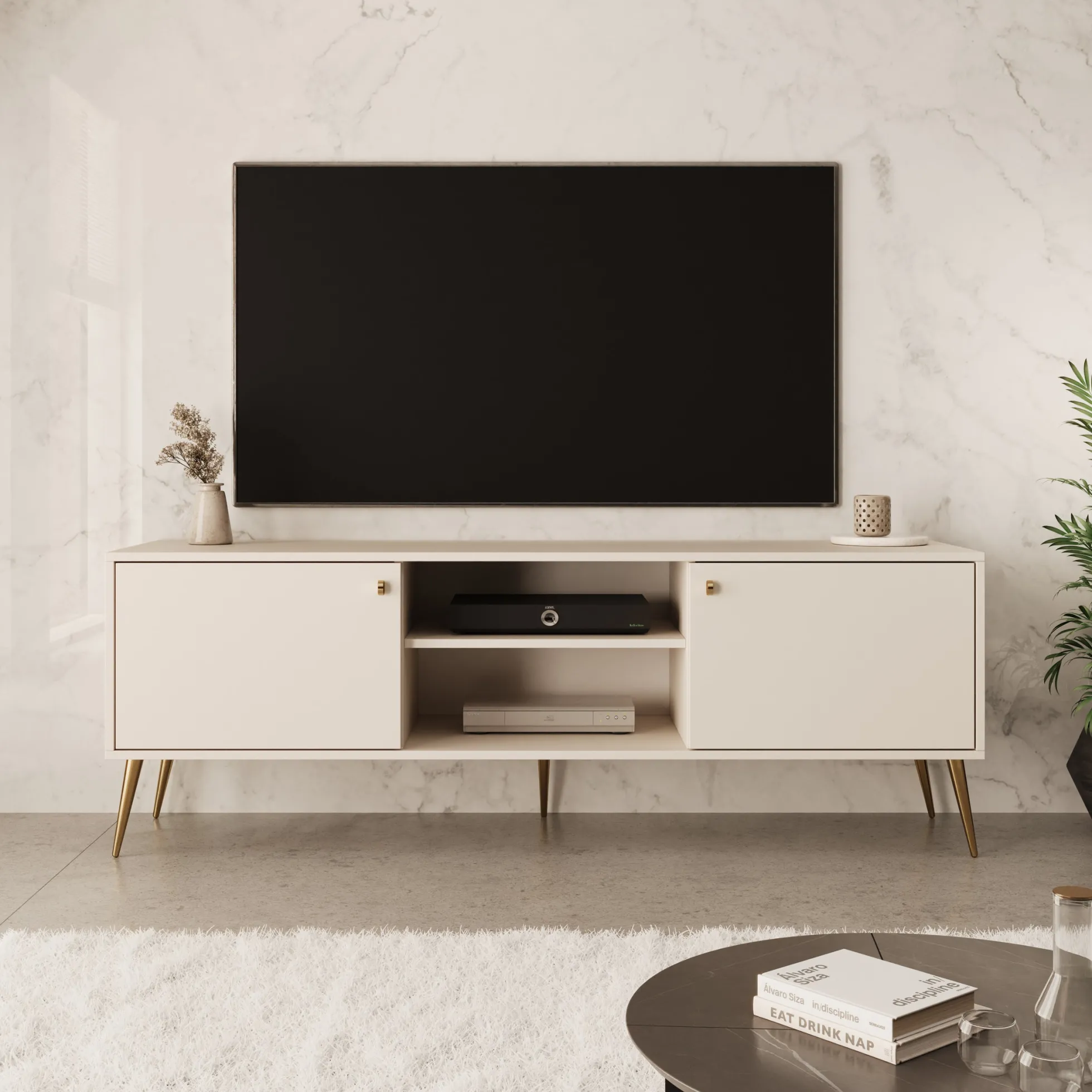 Reunion - TV-Meubel - Beige - 156x41x55 cm