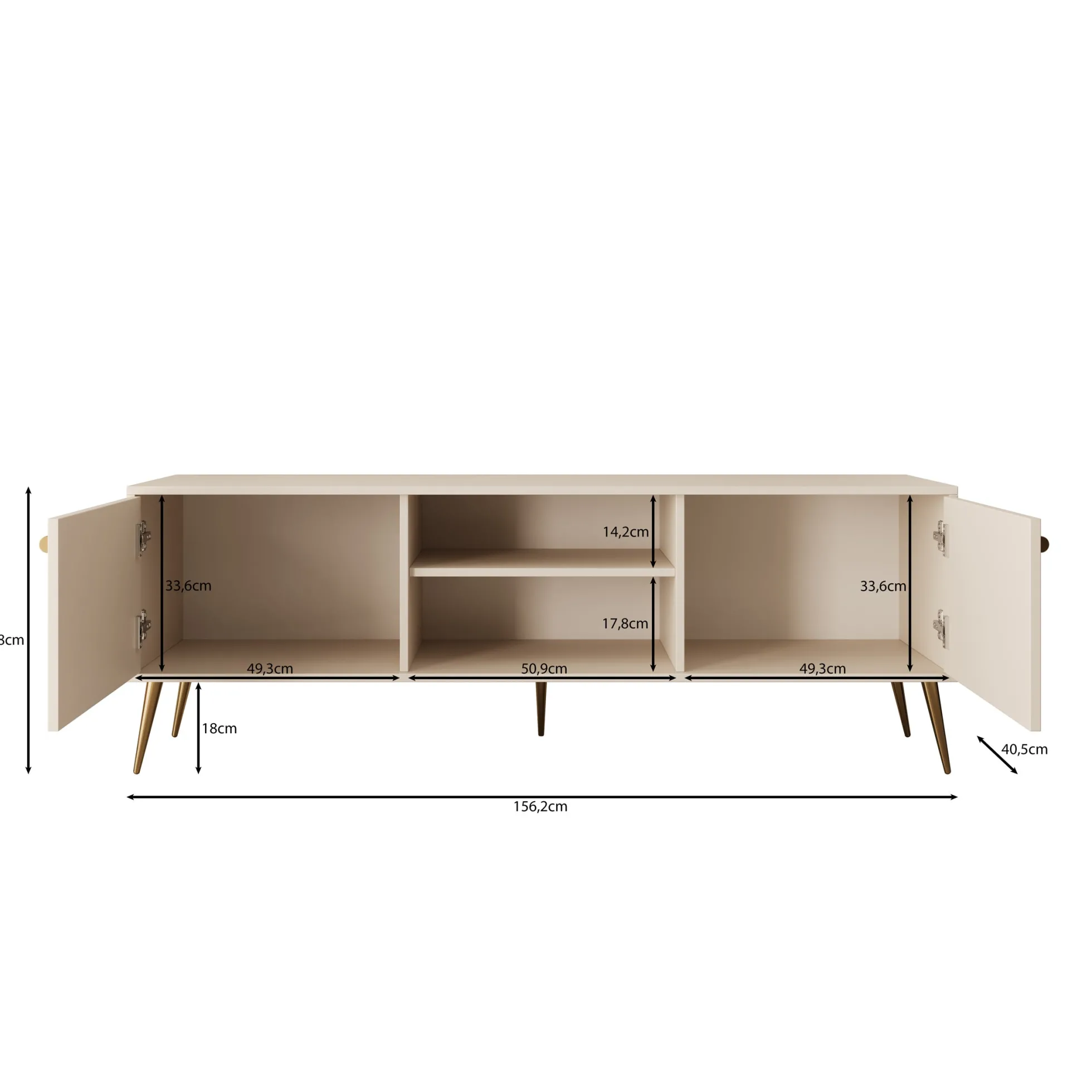 Reunion - TV-Meubel - Beige - 156x41x55 cm