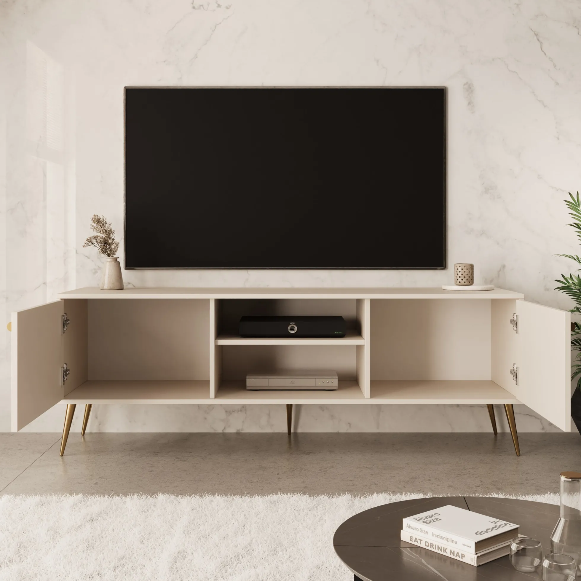 Reunion - TV-Meubel - Beige - 156x41x55 cm