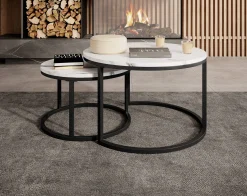 Rica - Salontafel set van 2 - Wit marmerlook