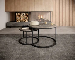 Rica - Salontafel set van 2 - Grijs marmerlook