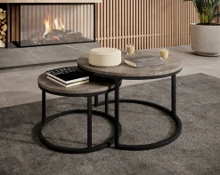Rica - Salontafel set van 2 - Grijs marmerlook