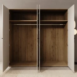 Riggs - Kledingkast 4-deurs - Beige - 224x59x213 cm