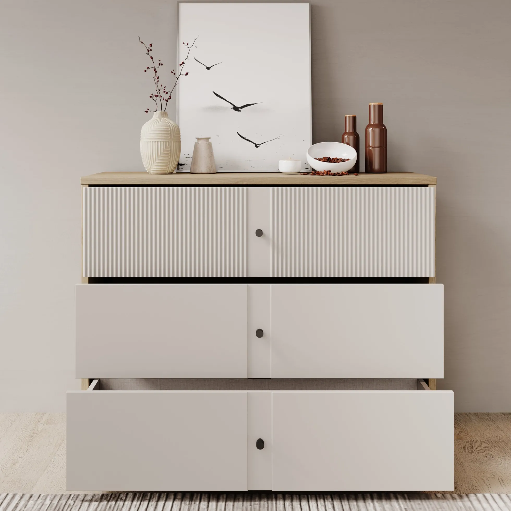 Riggs - Ladekast - Beige - 105x42x83 cm