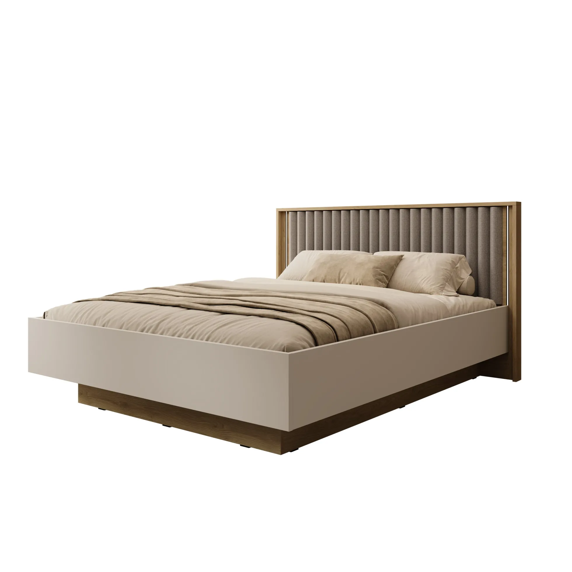 Riggs - Tweepersoonsbed - Beige - 160x200 cm
