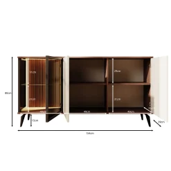 Riverhead - Dressoir - Beige/Eiken - 154x39x80 cm