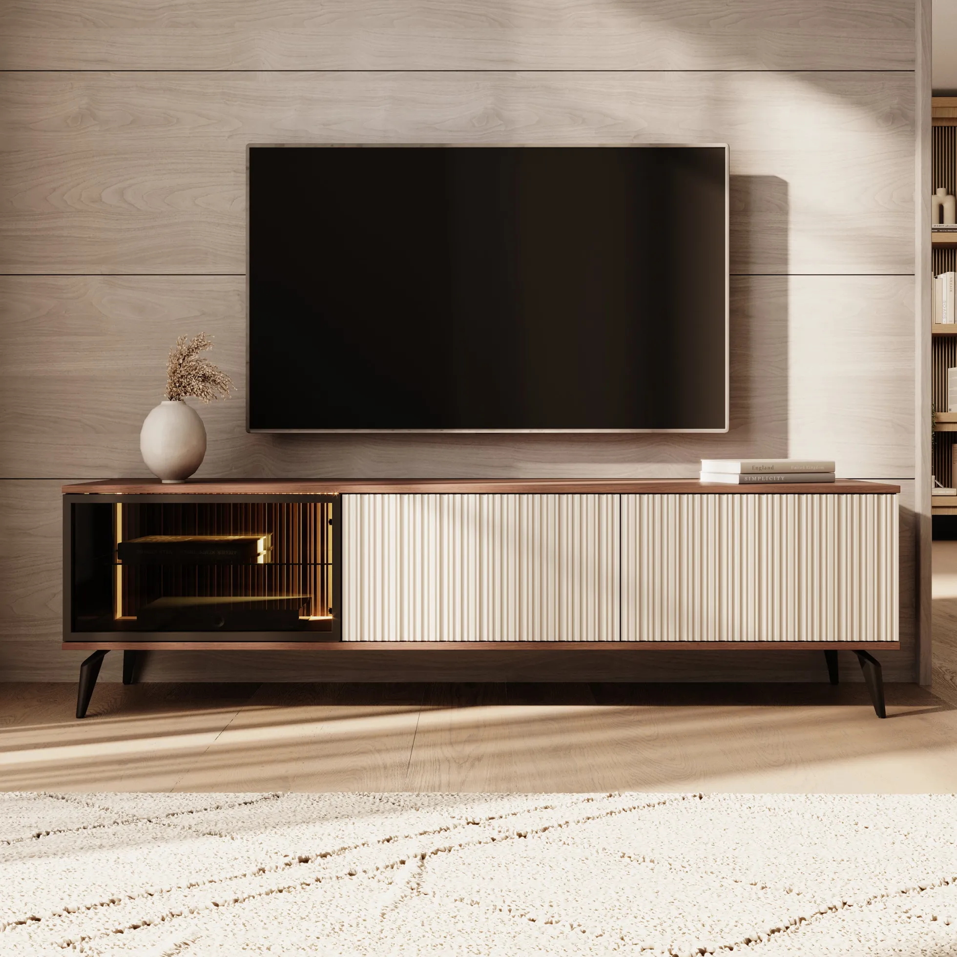 Riverhead - TV-Meubel - Beige/Eiken - 180x39x50 cm