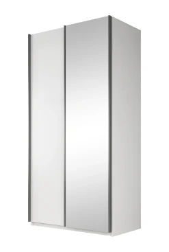 Rocky - Kledingkast met schuifdeuren - Wit - 100x64x216 cm