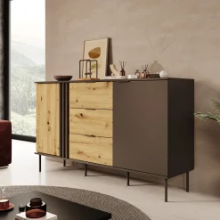 Rogan - Dressoir - Zwart - 165x40x92 cm