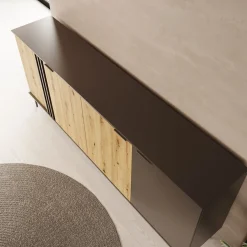 Rogan - Dressoir - Zwart - 220x40x92 cm