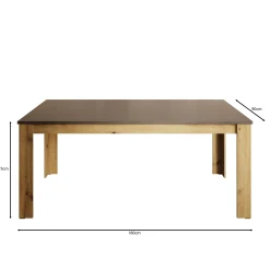 Rogan - Eetkamertafel - Zwart - 180x90x75 cm