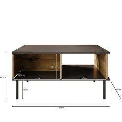 Rogan - Salontafel - Zwart - 87x66x43 cm
