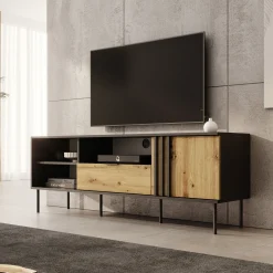 Rogan - TV-Meubel - Zwart - 160x40x58 cm