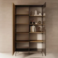 Rogan - Vitrinekast - Zwart - 111x40x195 cm
