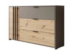 Roma - Dressoir - Grijs/eiken - 125x35x80 cm