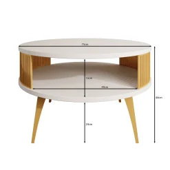 Roslyn - Salontafel - Beige - 75x75x44 cm