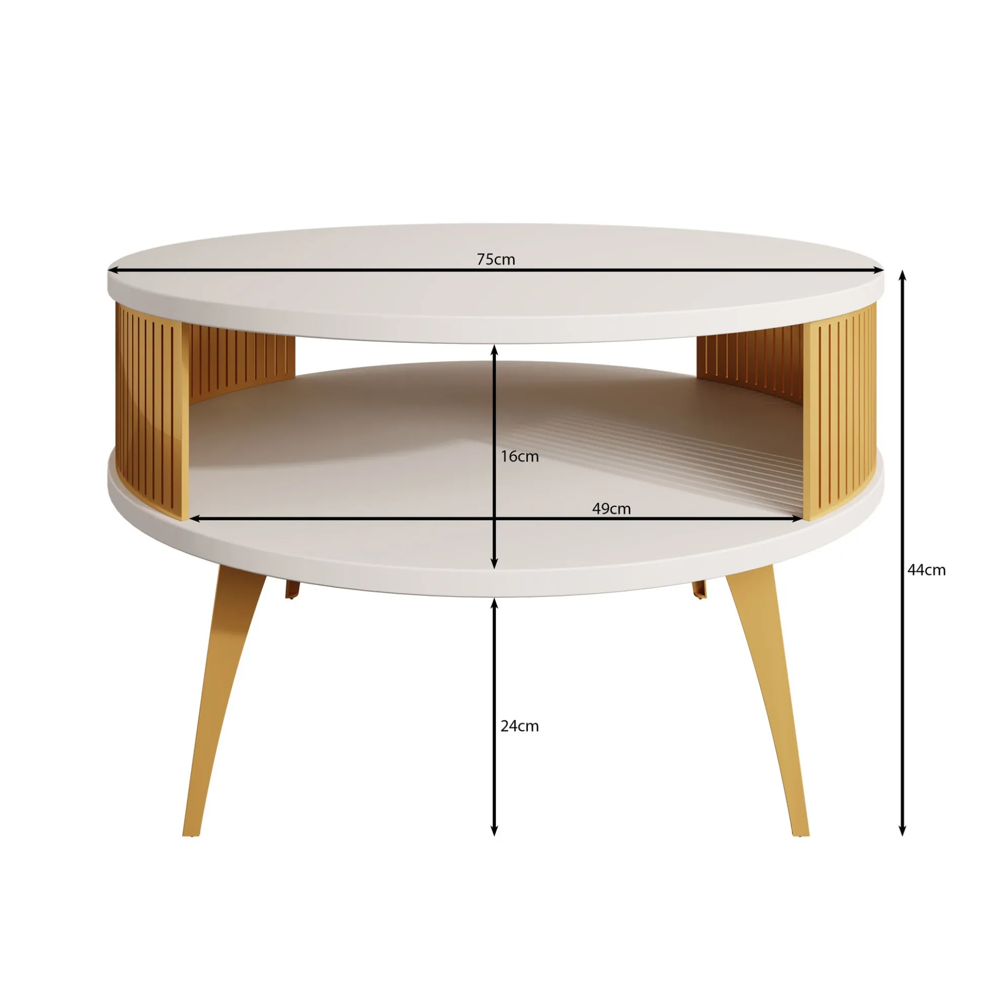 Roslyn - Salontafel - Beige - 75x75x44 cm