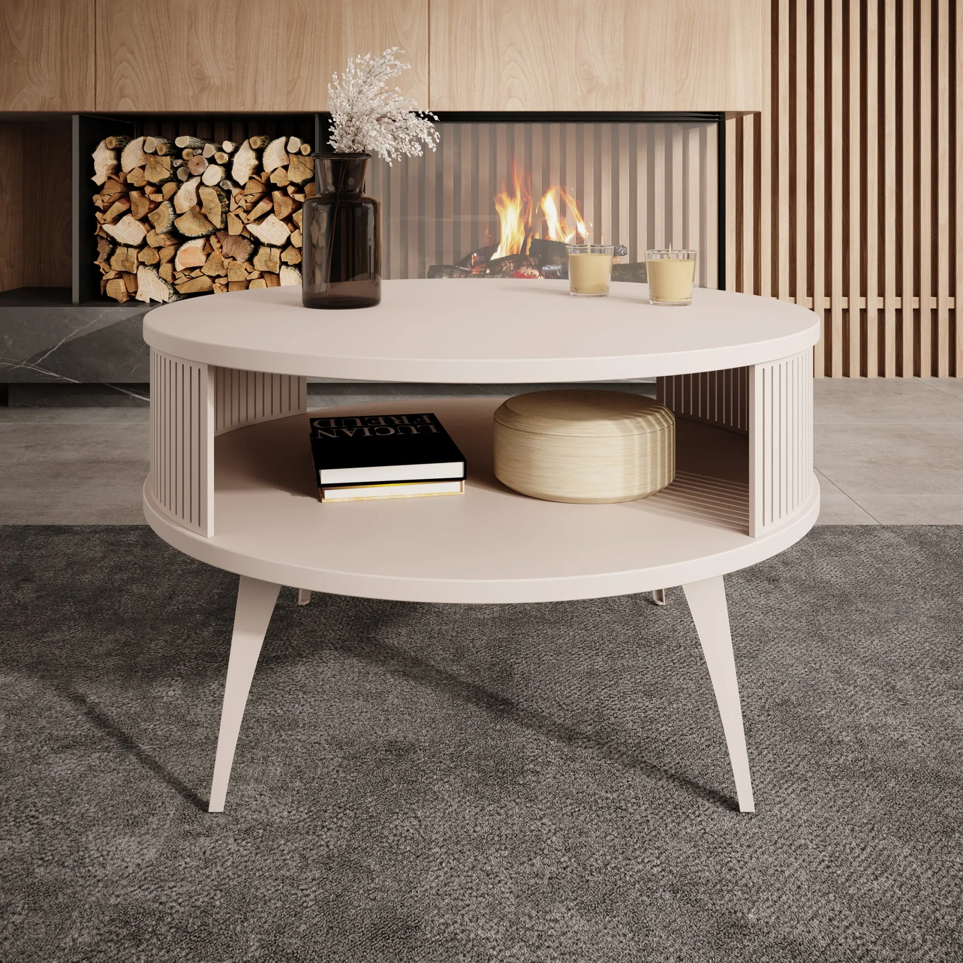 Roslyn - Salontafel - Beige - 75x75x44 cm