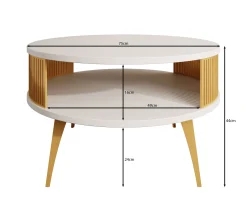 Roslyn - Salontafel - Zwart - 75x75x44 cm