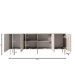 Rovik - Dressoir - Beige - 200x40x76 cm