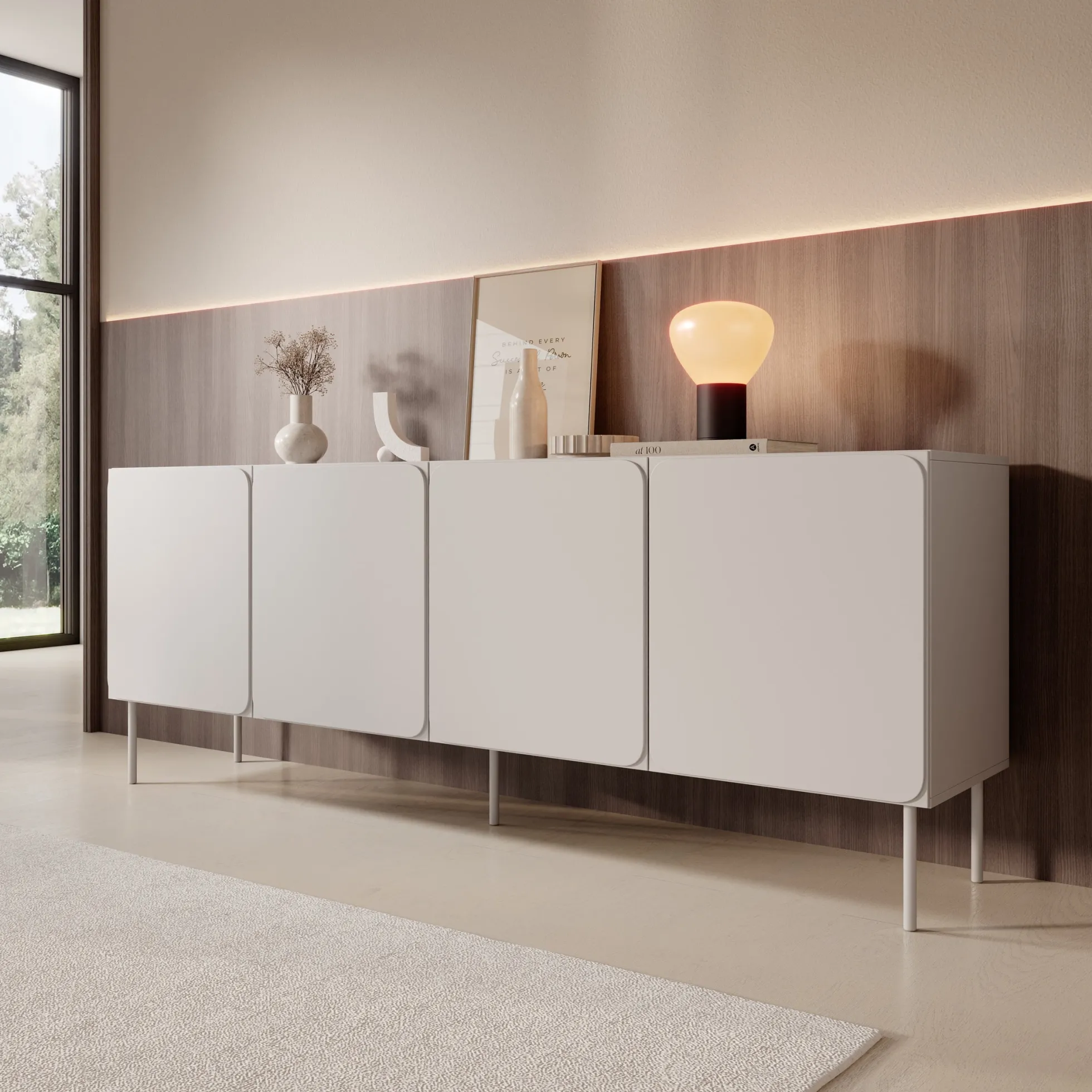 Rovik - Dressoir - Beige - 200x40x76 cm