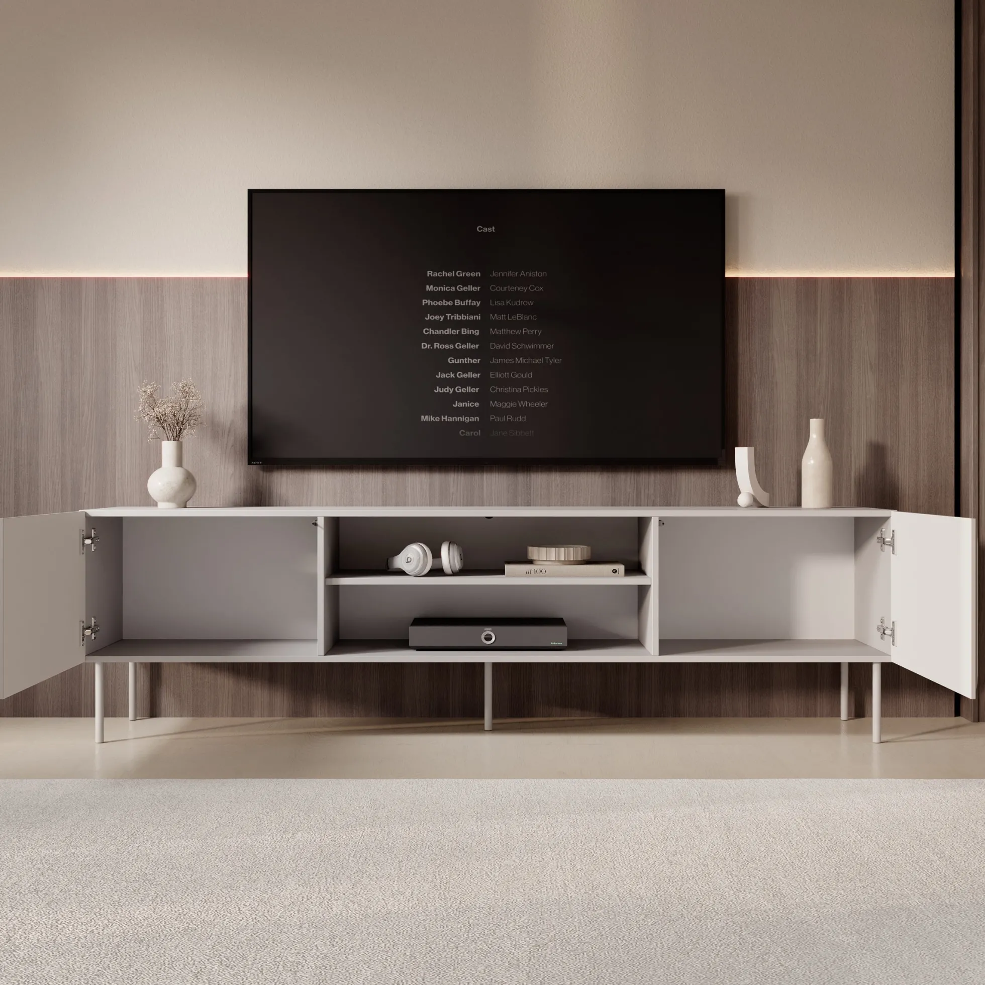 Rovik - TV-Meubel - Beige - 200x40x58 cm