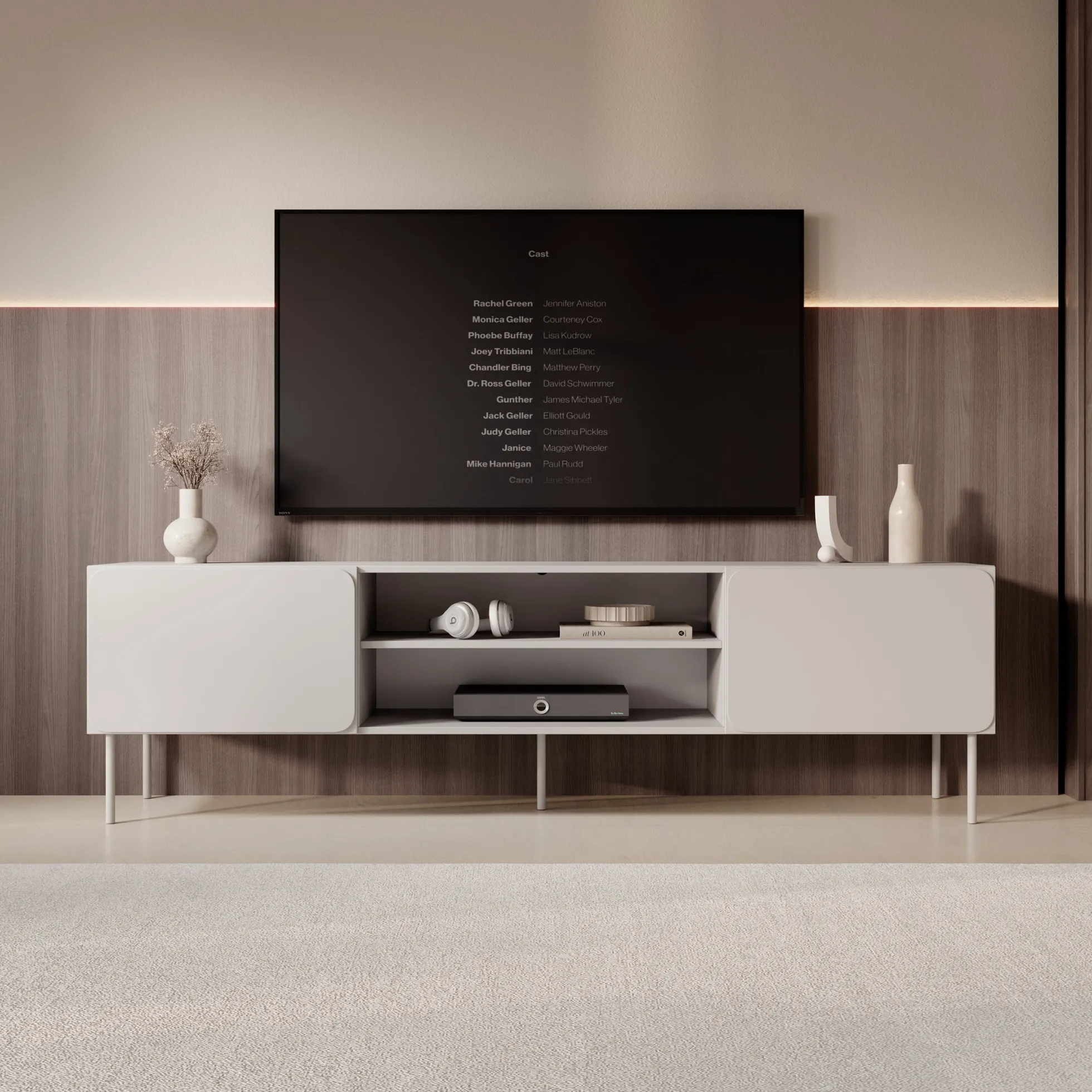 Rovik - TV-Meubel - Beige - 200x40x58 cm