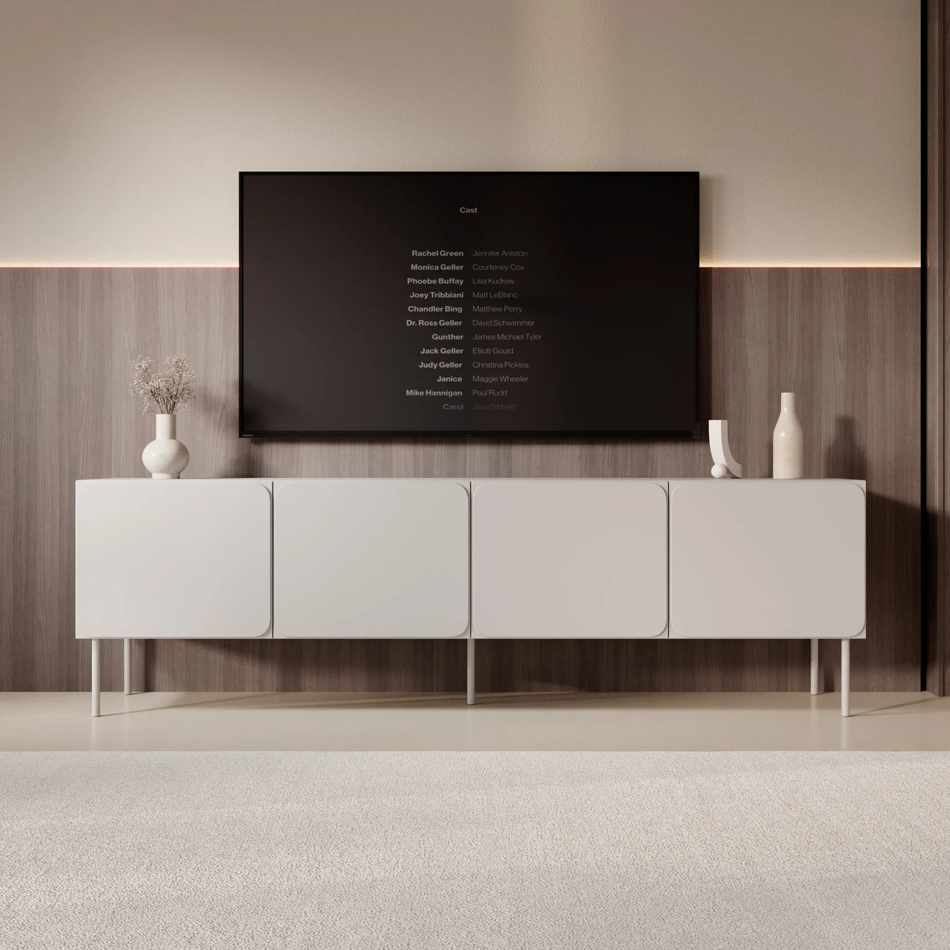 Rovik - TV-Meubel - Beige - 200x40x61 cm