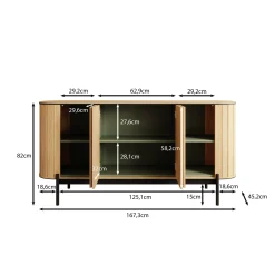 Royale - Dressoir - Eiken - 168x45x82 cm