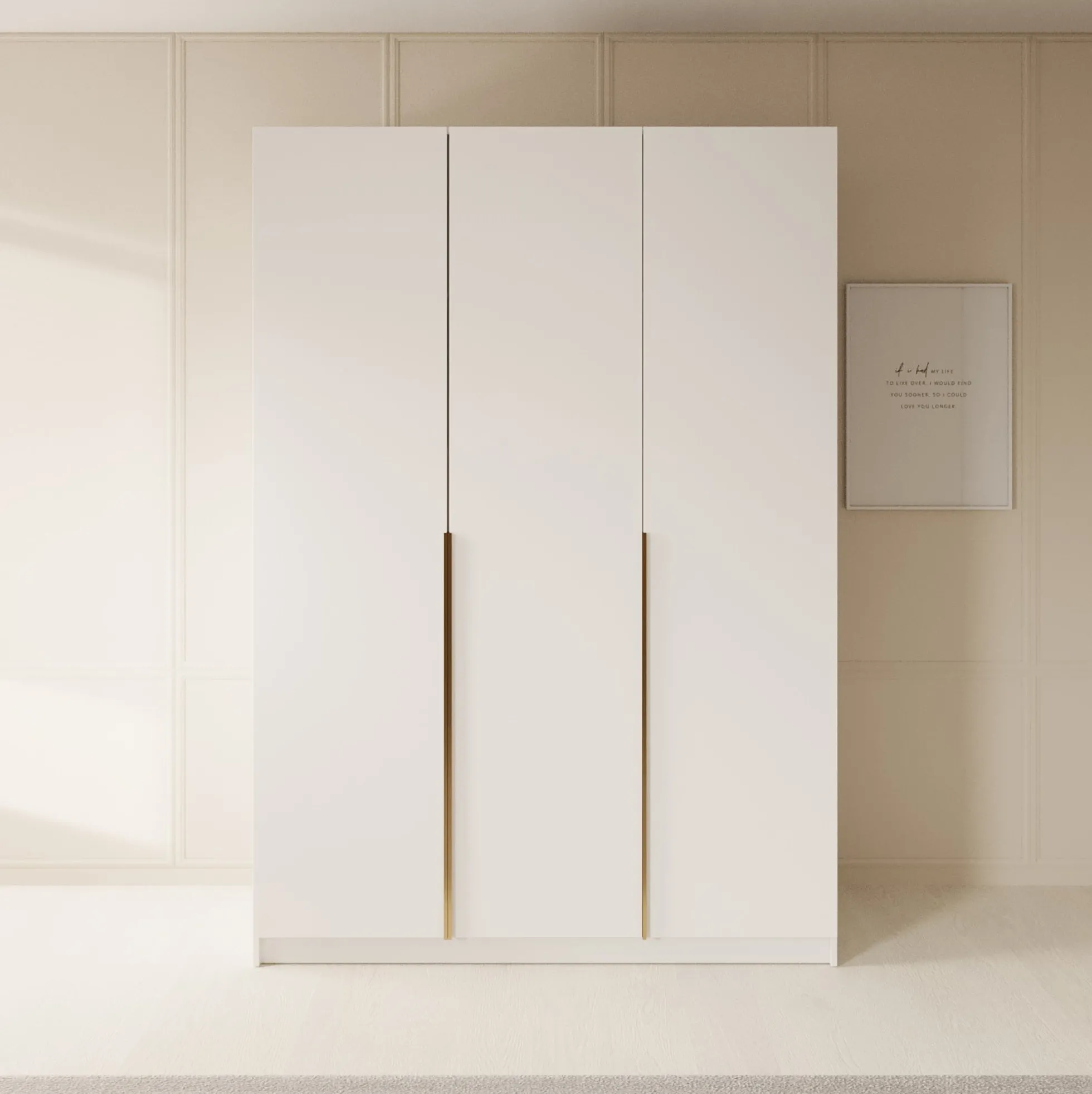 Sabre 2 - Kledingkast 3-deurs - Wit - 150x58x215 cm