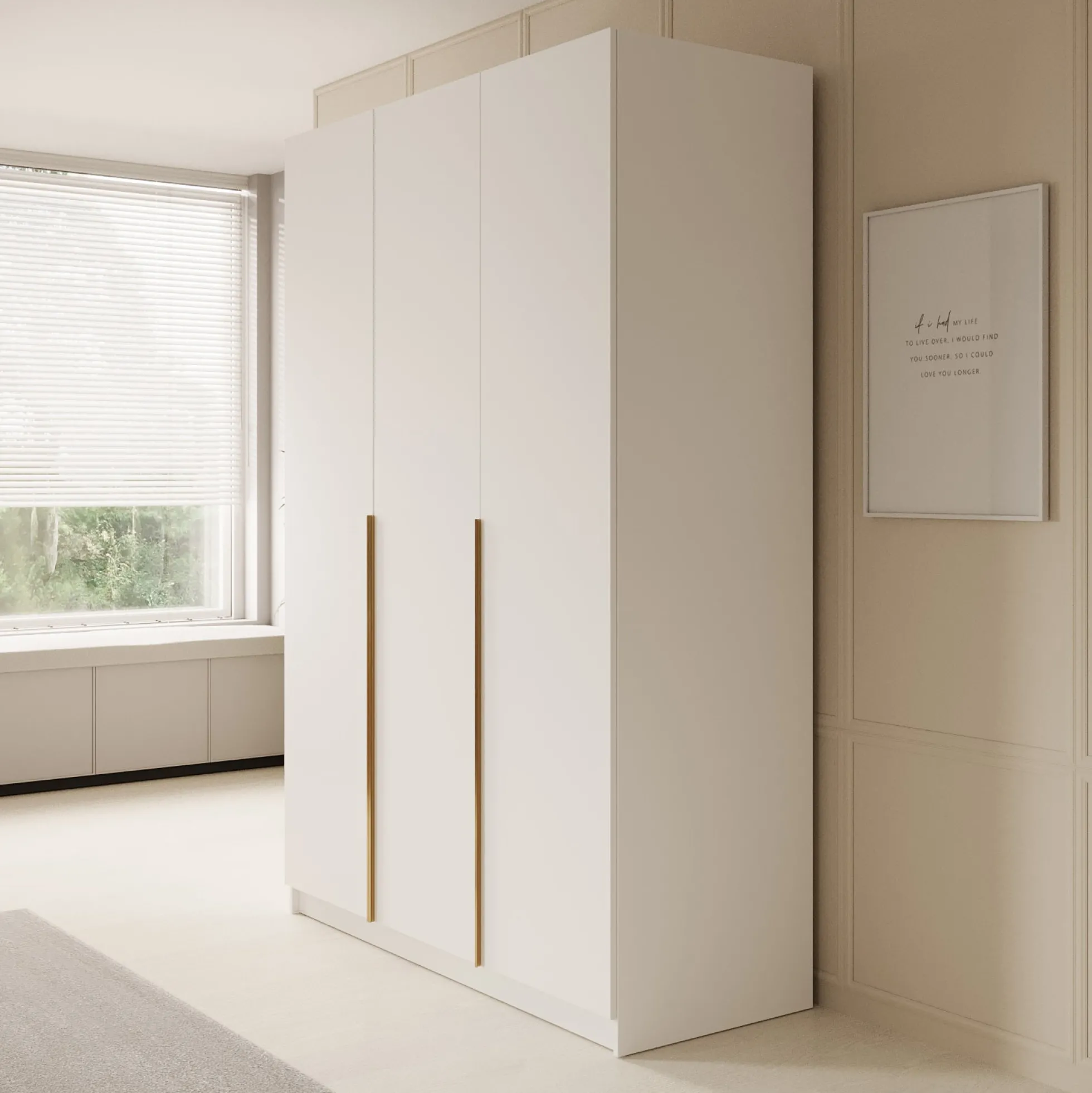 Sabre 2 - Kledingkast 3-deurs - Wit - 150x58x215 cm