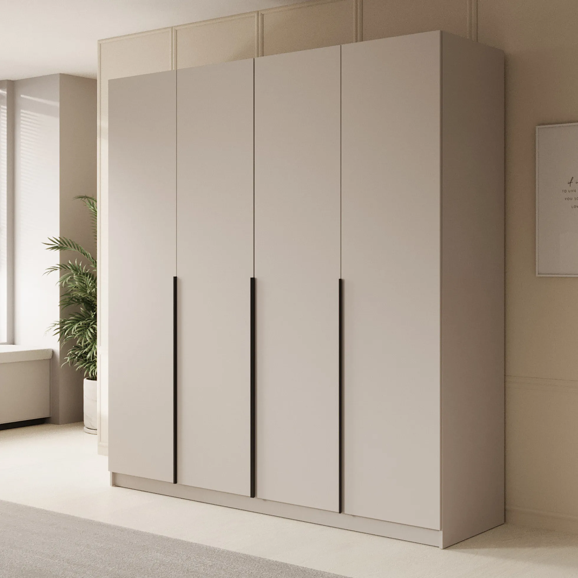 Sabre - Kledingkast 4-deurs - Beige