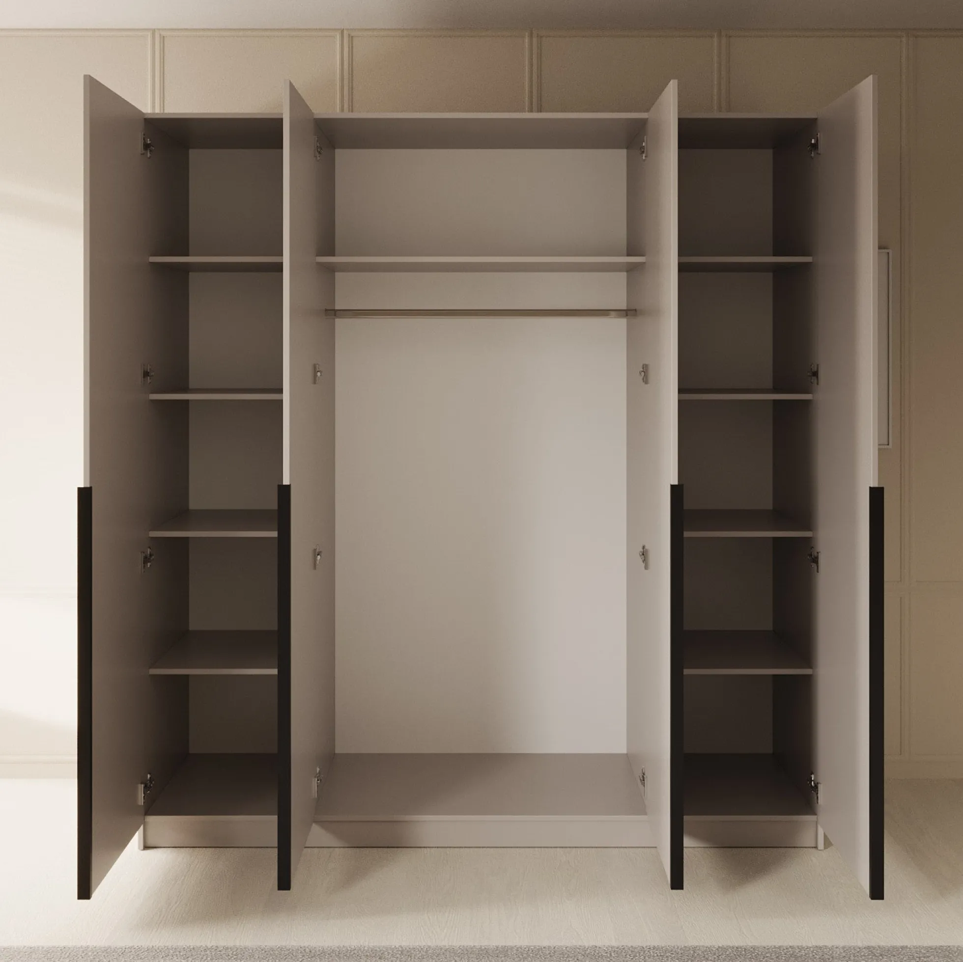 Sabre - Kledingkast 4-deurs - Beige