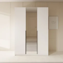 Sabre - Kledingkast met spiegel - Wit - 150x58x215 cm