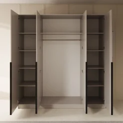 Sabre - Kledingkast met spiegel - Beige - 200x58x215 cm