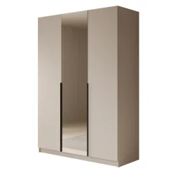 Sabre - Kledingkast met spiegel - Beige - 150x58x215 cm