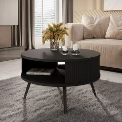 Salontafel Riley - Zwart - 76x76x44 cm