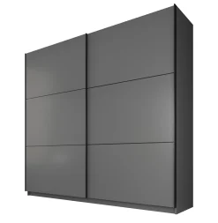 Samantha - Kledingkast met schuifdeuren - Grijs - 217x63x210 cm