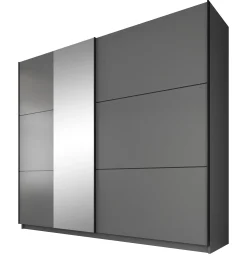 Samantha - Kledingkast met schuifdeuren - Grijs - 237x62x210 cm