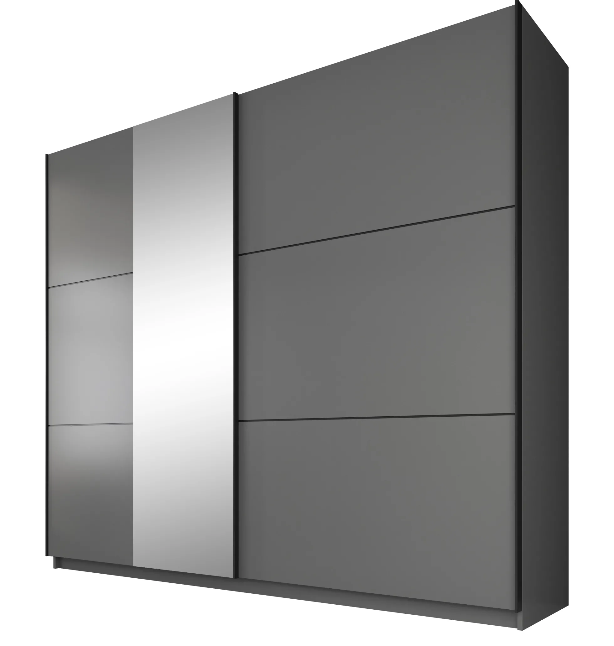 Samantha - Kledingkast met schuifdeuren - Grijs - 237x62x210 cm