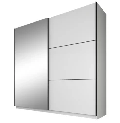 Samantha - Kledingkast met schuifdeuren - Wit - 217x62x210 cm