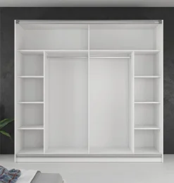 Samantha - Kledingkast met schuifdeuren - Wit - 217x62x210 cm