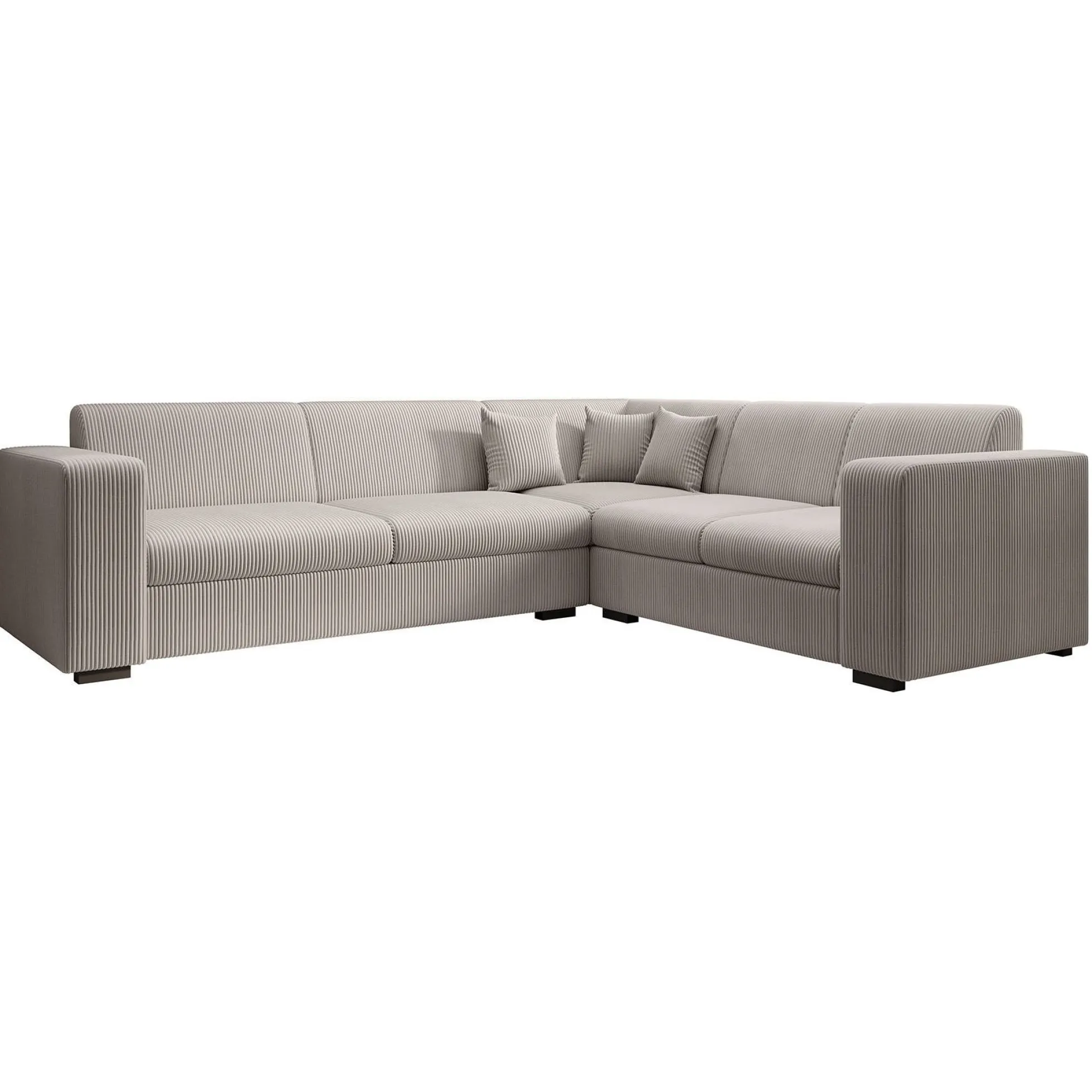 Santana - Hoekbank 4-zits - Ribstof beige - Rechts