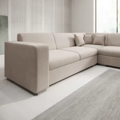 Santana - Hoekbank 4-zits - Stof beige - Rechts
